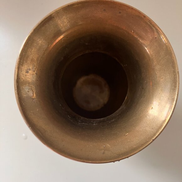 Vintage Large Brass Vase - MCM Large Brass Vase - Picture 5 of 7